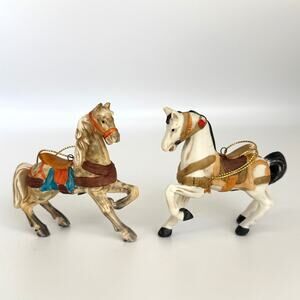 Vintage Silvestri Porcelain Horse Figurines Ornaments 3" Tall